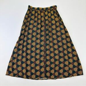 Mango bohemian aline midi skirt Small button down side pockets lightweight